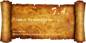 Tomka Armandina névjegykártya